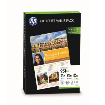 hp 951XL Ink Cartridge, Cyan, Magenta, Yellow Value Pack, CR712AE